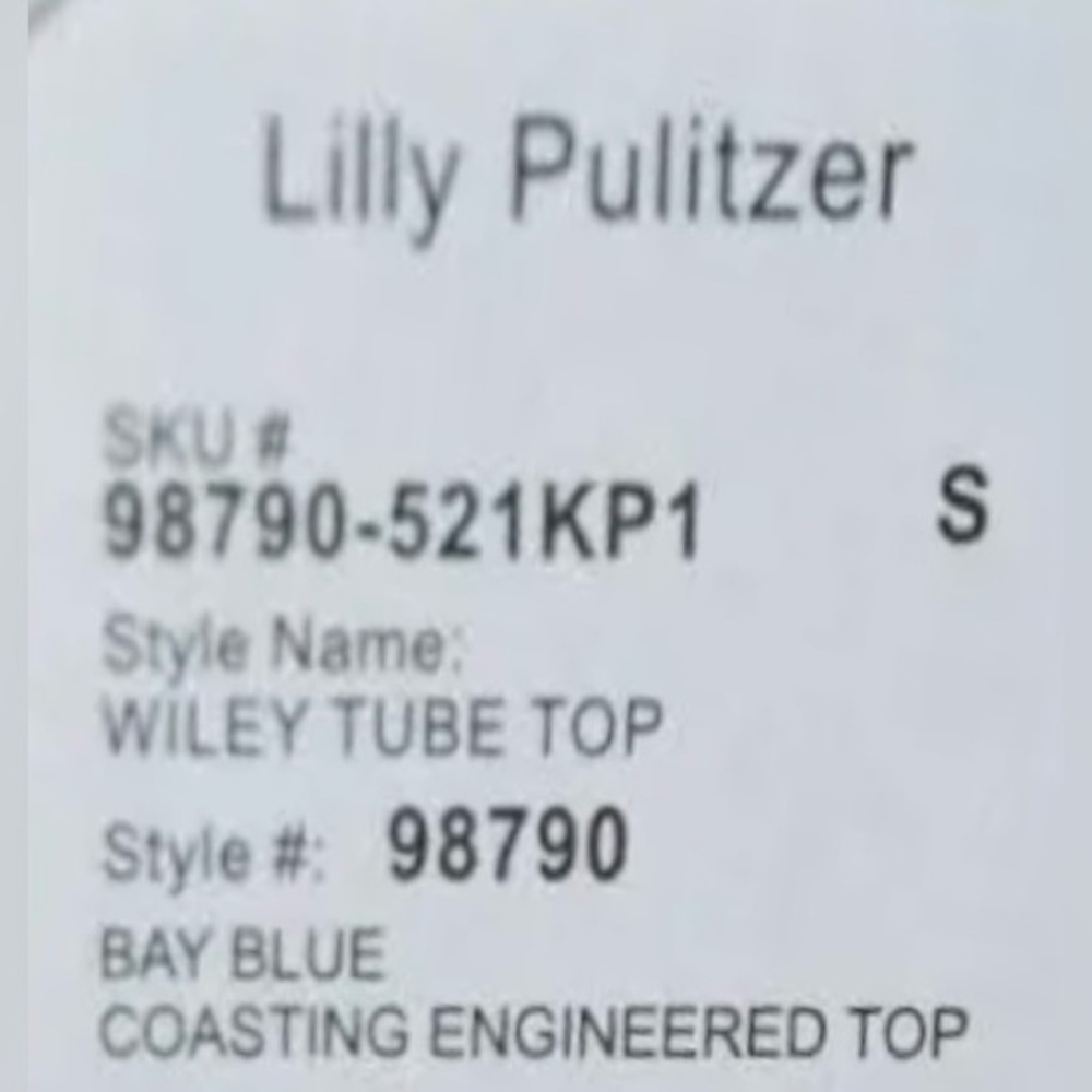 Lilly Pulitzer Wiley Tube Top Bay Blue Coasting 98790 Sz S Palm Beach - Picture 4 of 6